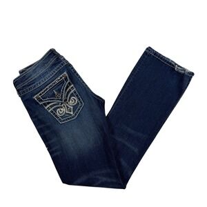 Affliction Jade Black Premium Womens Bootcut Jeans Dark Wash Embroidered 31 X 32